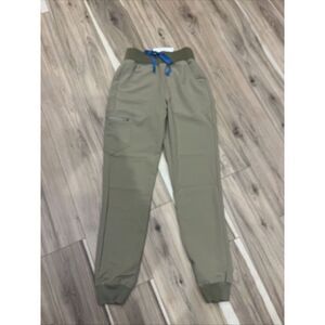Figs Olive Green Track Pants with Blue Accents